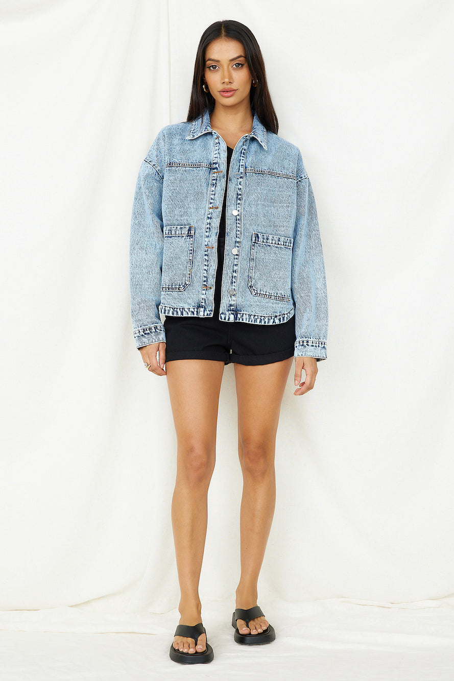 Sweet Victory Denim Jacket Blue-Roy Dress