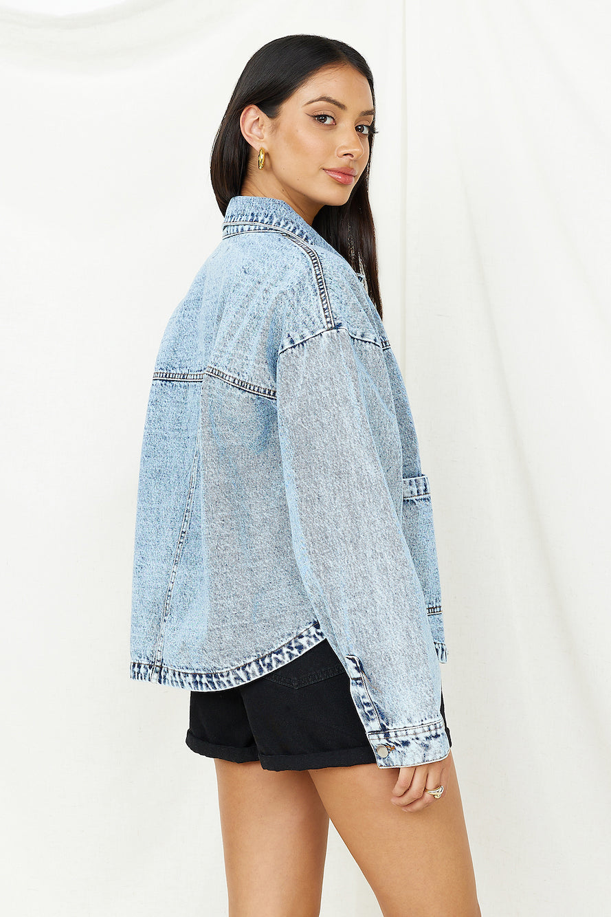 Sweet Victory Denim Jacket Blue-Roy Dress