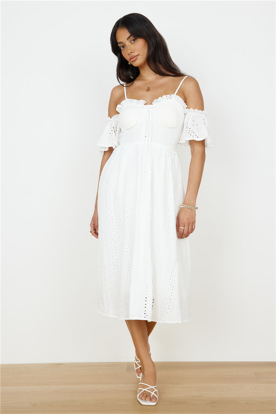 Basque Midi Dress White-Roy Dress