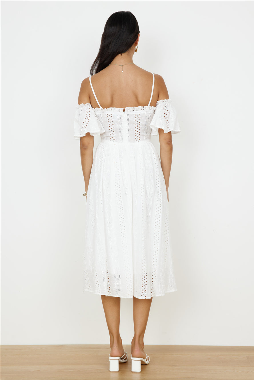 Basque Midi Dress White-Roy Dress