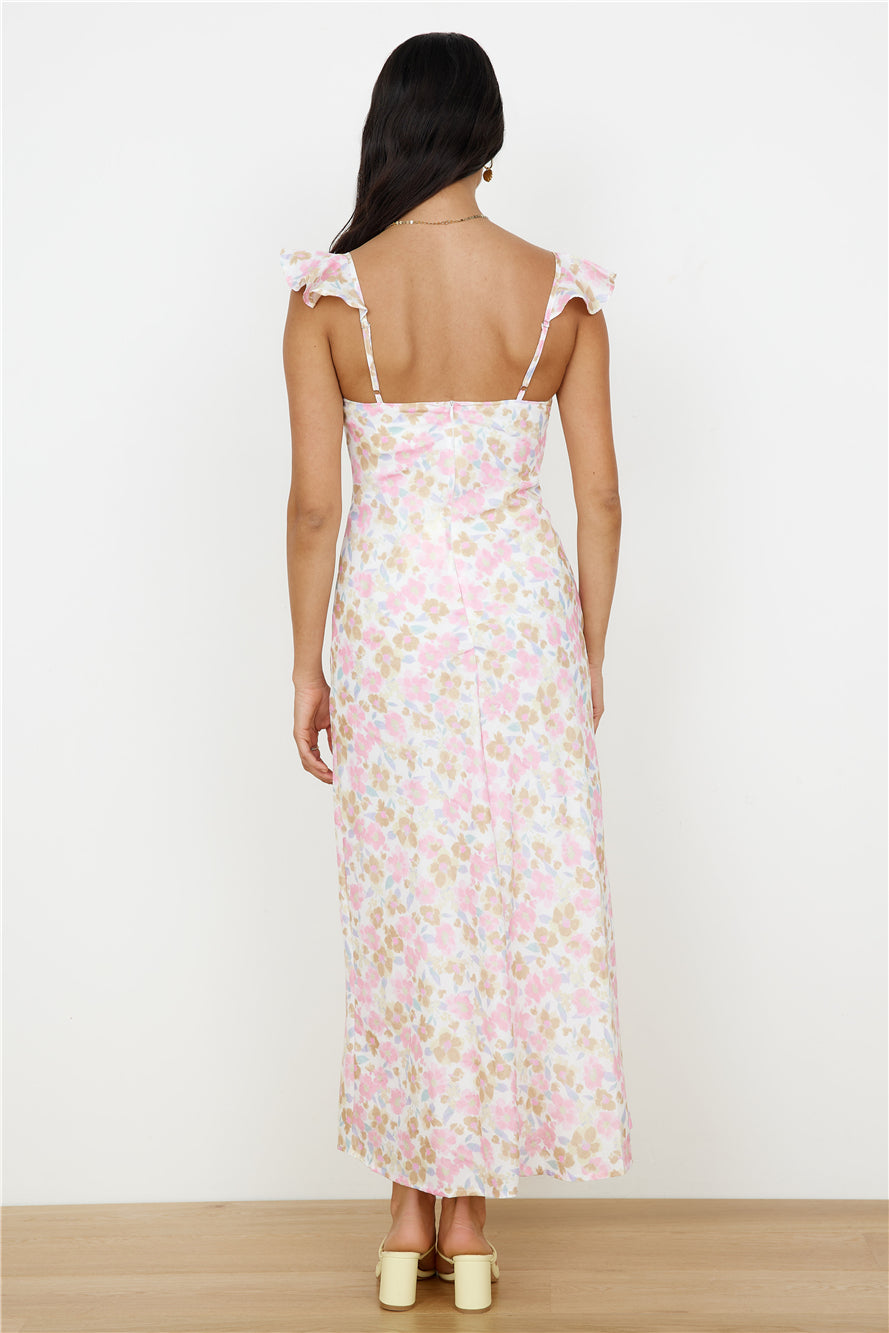 Fall Into Place Maxi Dress Pink-Roy Dress