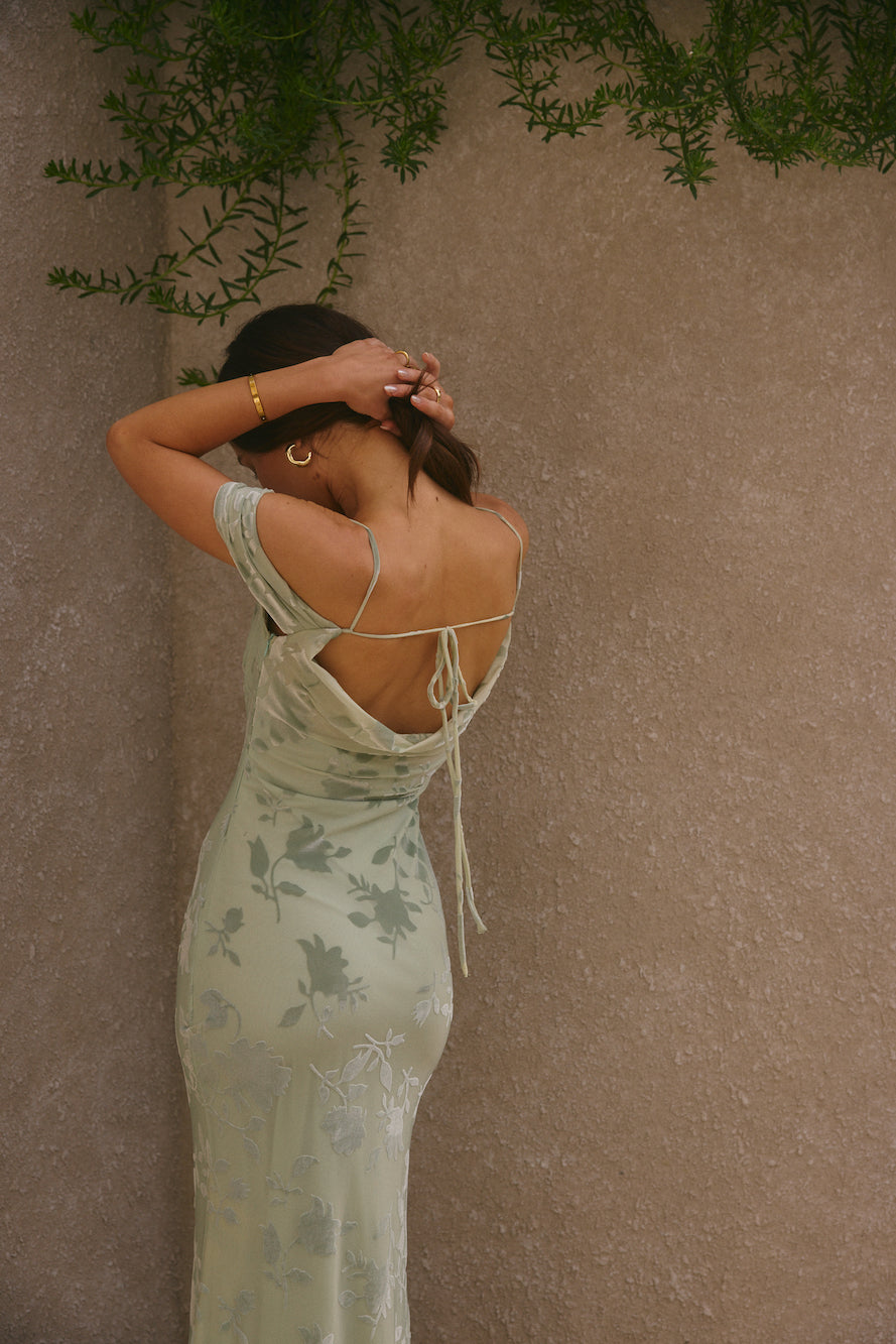 Tropical Tide Maxi Dress Green-Roy Dress