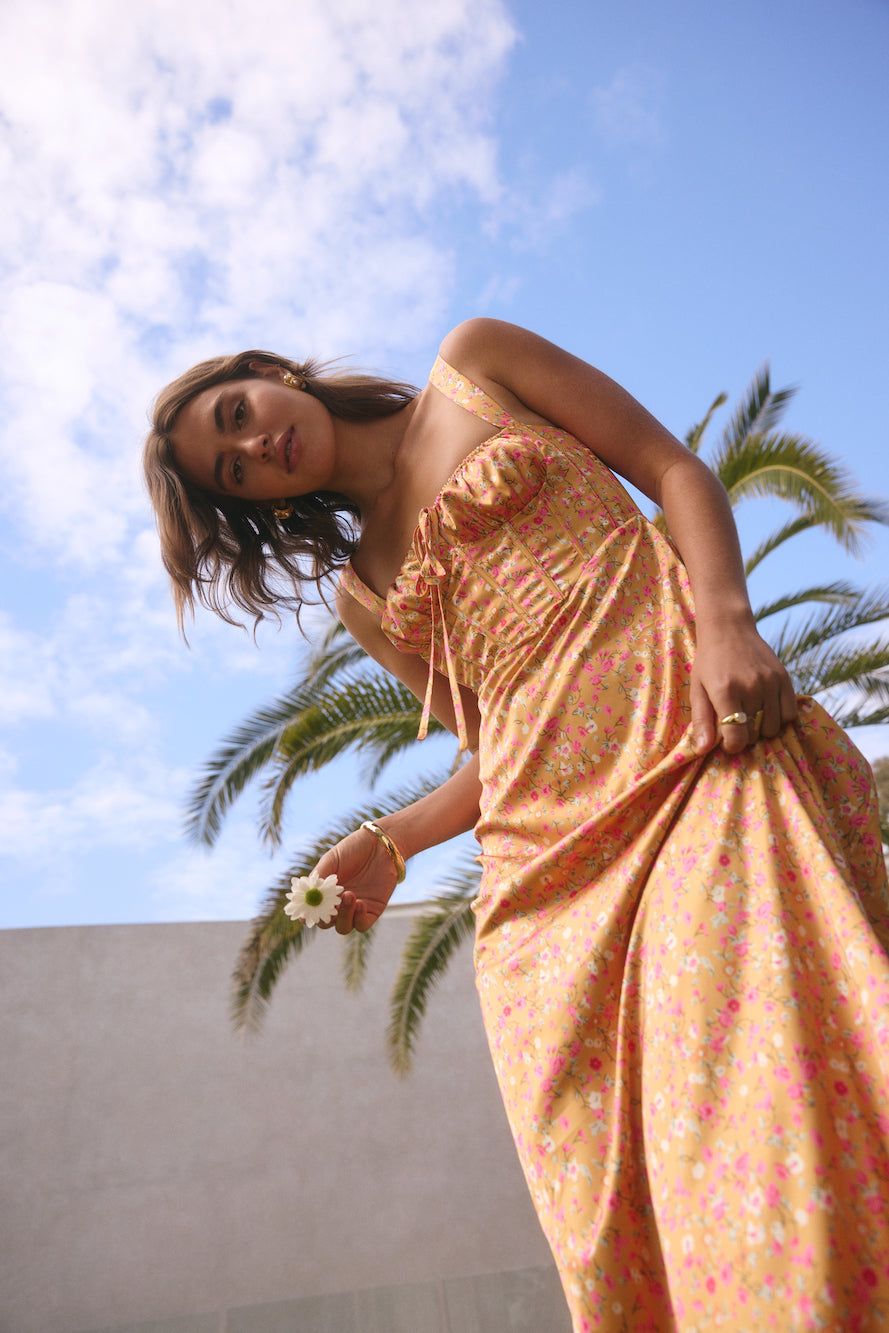 Roy  Dress Florence Satin Maxi Dress Orange-Roy Dress