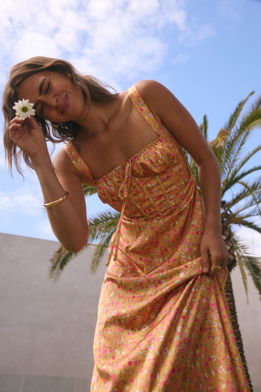 Roy  Dress Florence Satin Maxi Dress Orange-Roy Dress