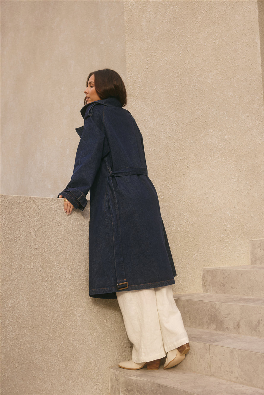Taylah Trench Coat Denim-Roy Dress