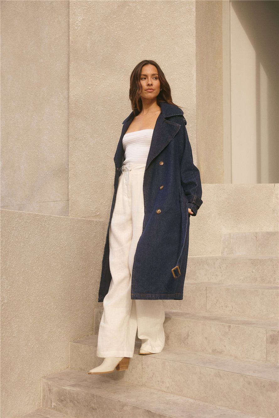 Taylah Trench Coat Denim-Roy Dress