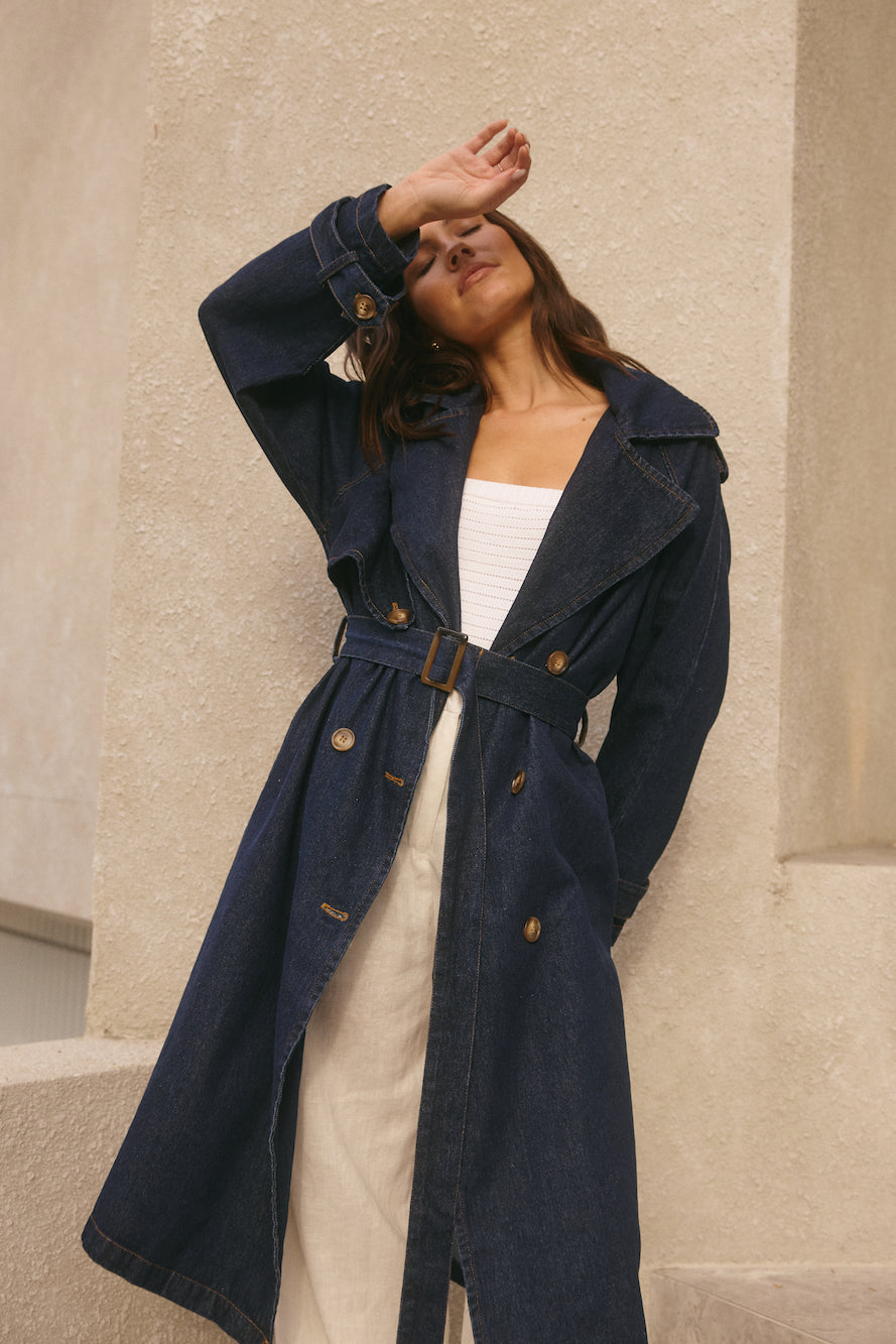 Taylah Trench Coat Denim-Roy Dress