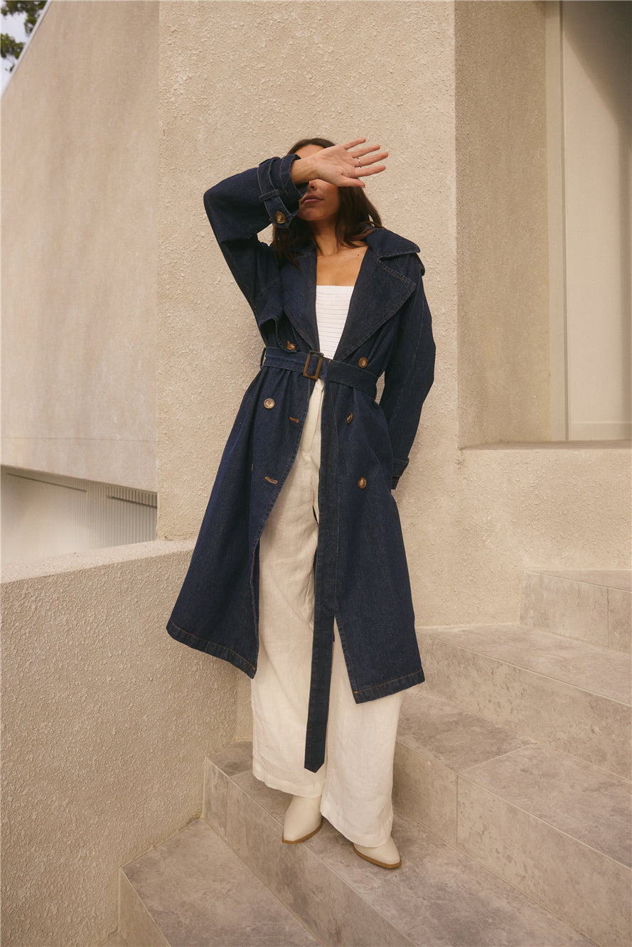 Taylah Trench Coat Denim-Roy Dress