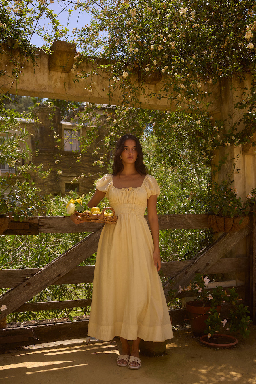 The Sage of Secrets Maxi Dress Yellow -Roy Dress