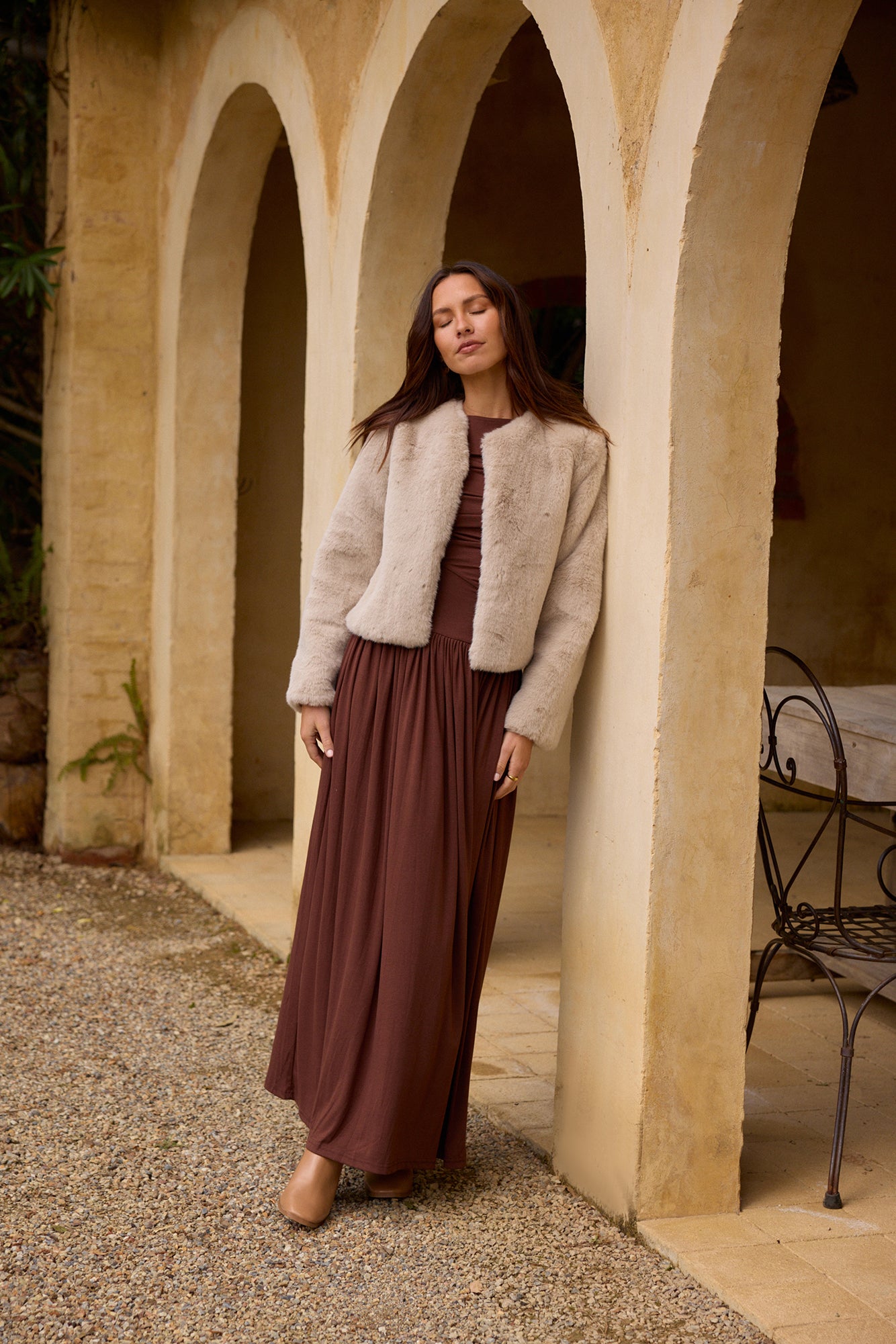 Nalla Maxi Dress Brown-Roy Dress