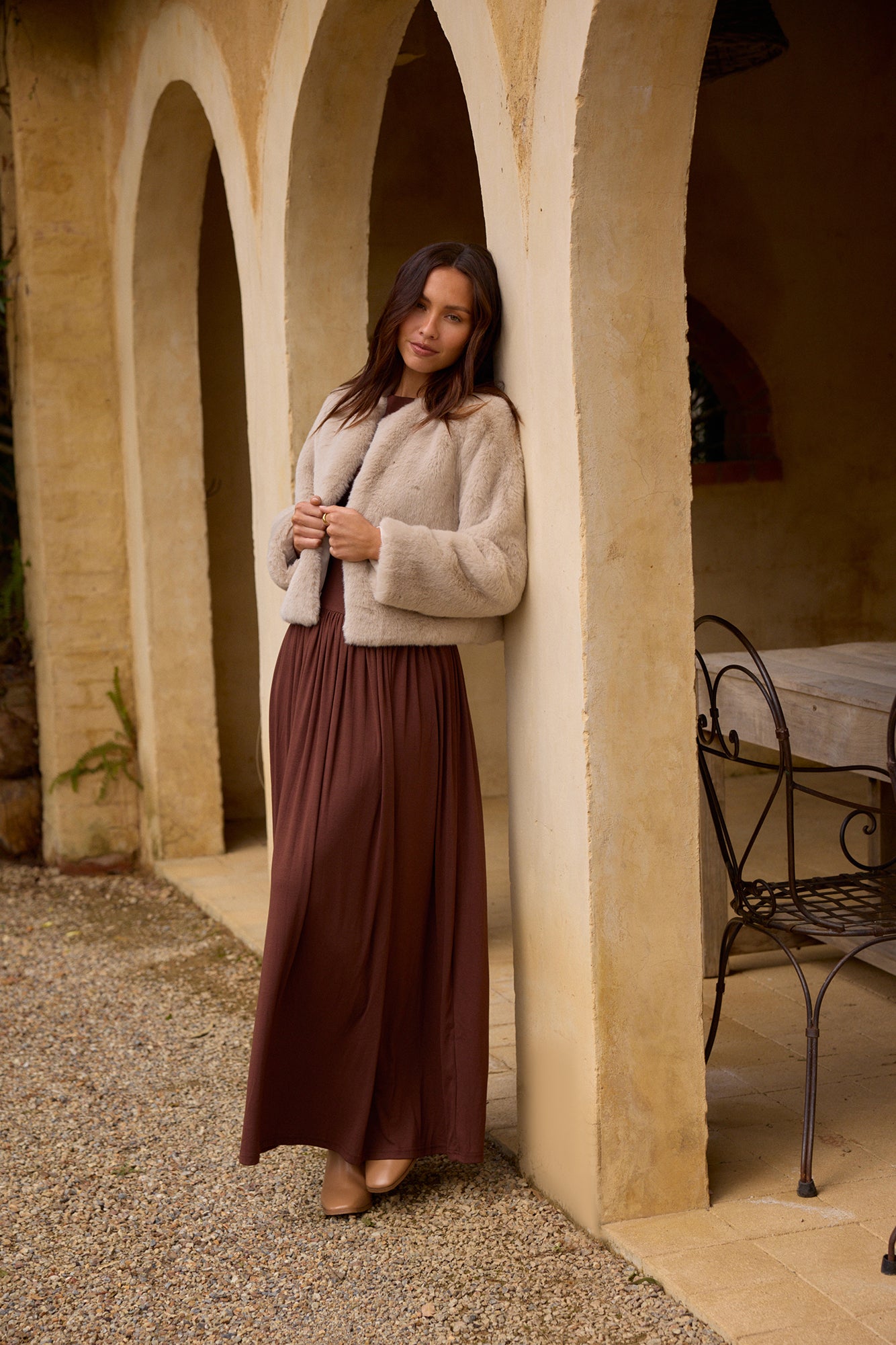 Nalla Maxi Dress Brown-Roy Dress