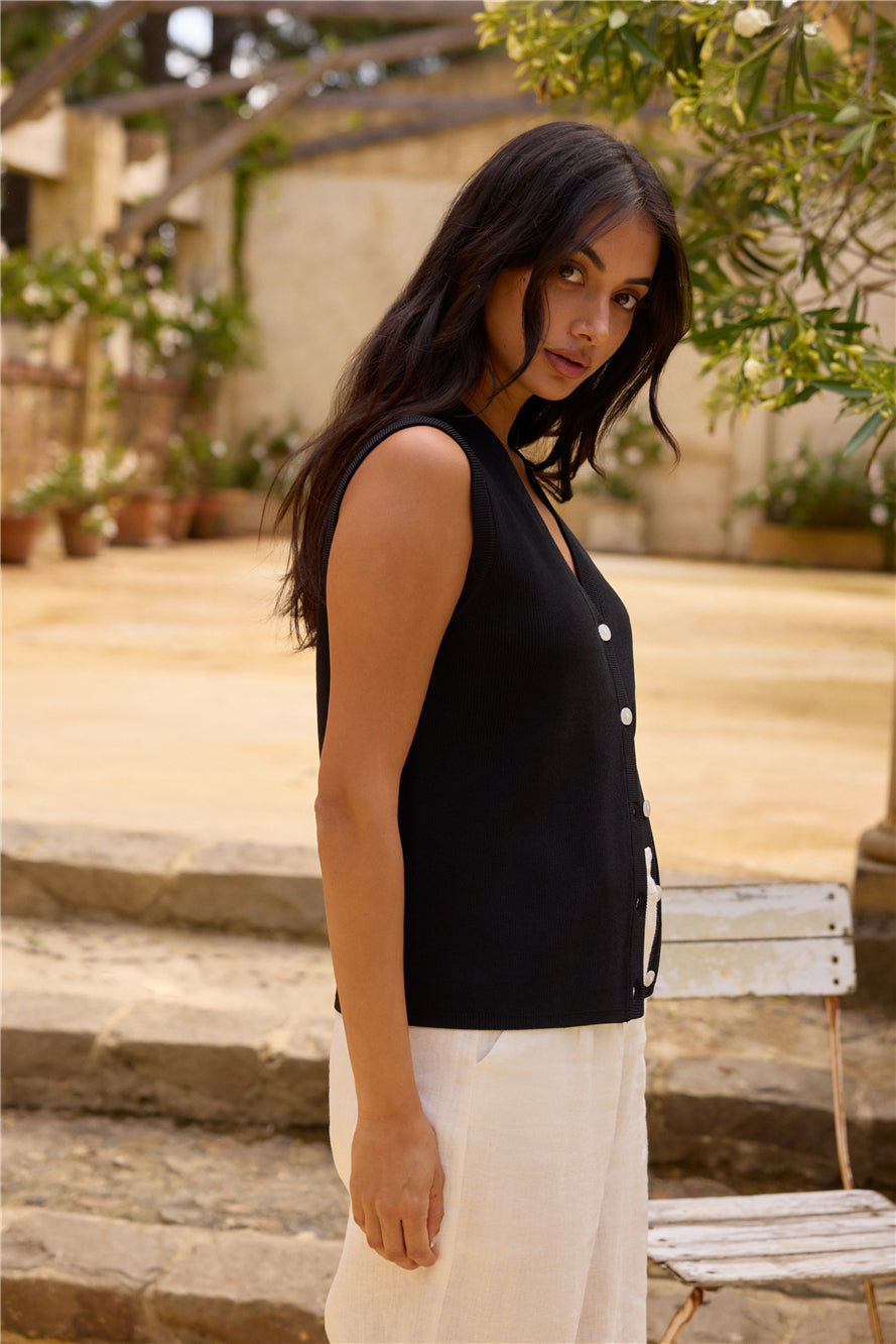 Blair Vest Top Black-Roy Dress