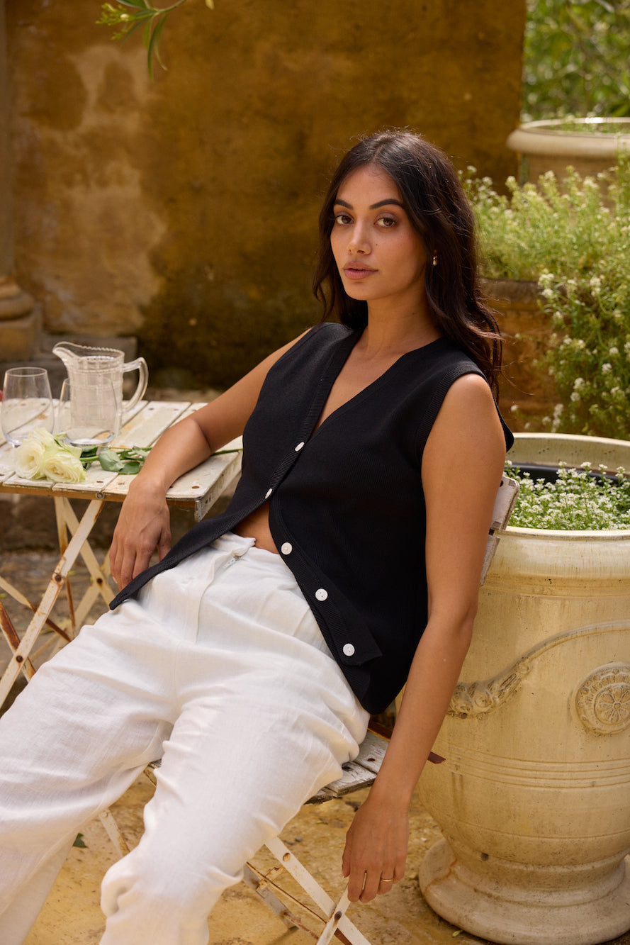 Blair Vest Top Black-Roy Dress