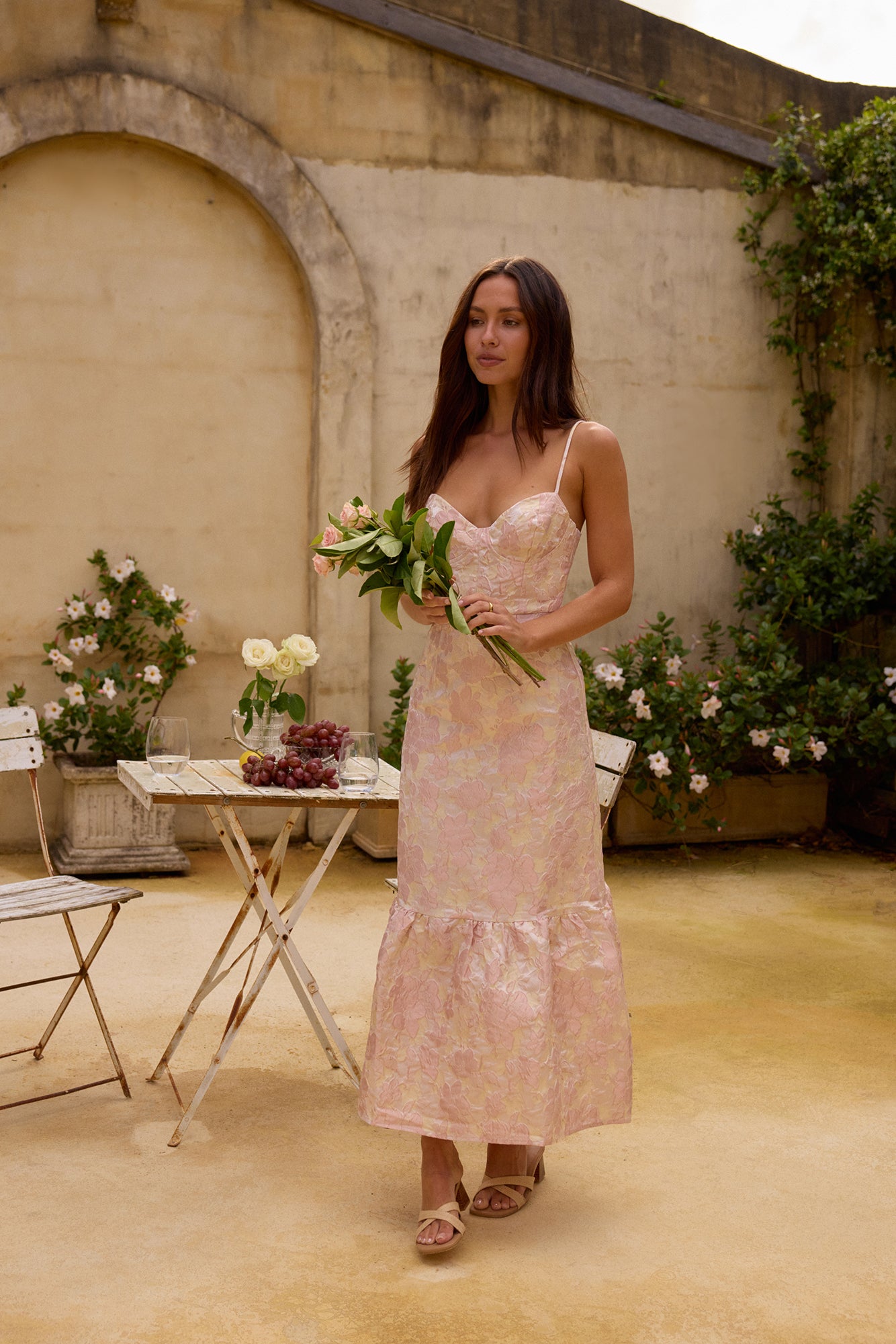 Aurora Aline Maxi Dress Pink-Roy Dress