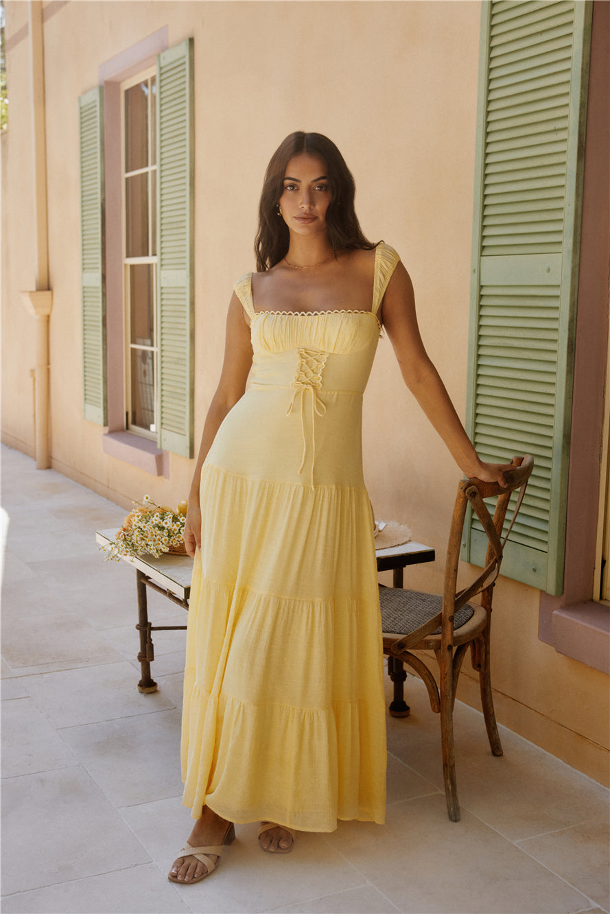 Crystal Waters Maxi Dress Yellow-Roy Dress