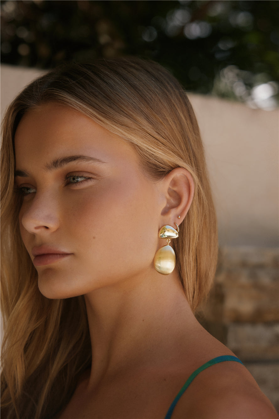 18K Gold Plated Capri Tour Earrings Gold-Roy Dress