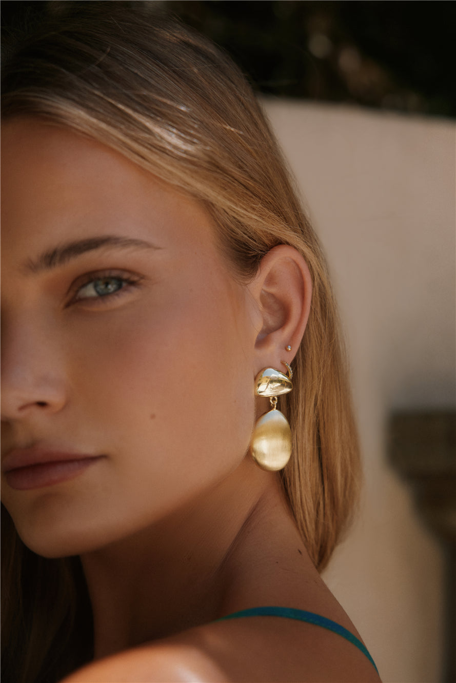 18K Gold Plated Capri Tour Earrings Gold-Roy Dress