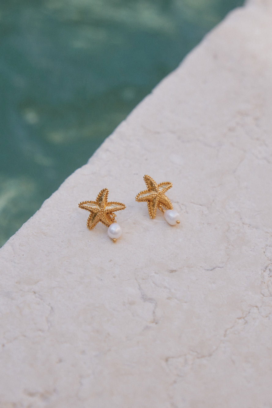 18k Gold Plated Devoted Darling Earrings-Roy Dress