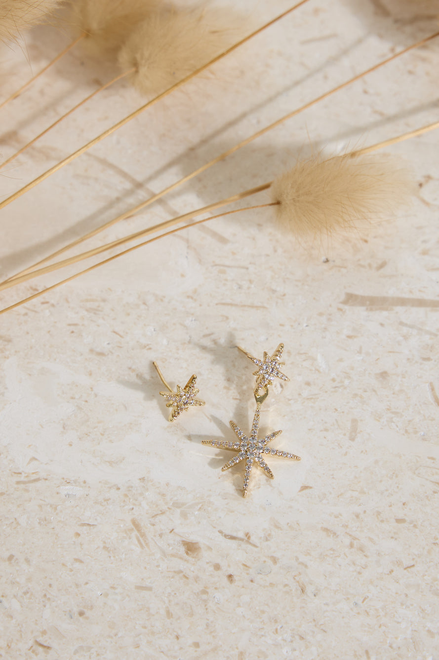 18K Gold Plated Evange Line Earrings Gold-Roy Dress