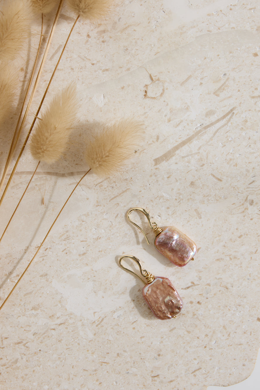 18k Gold Plated Deep Sea Earrings Gold-Roy Dress