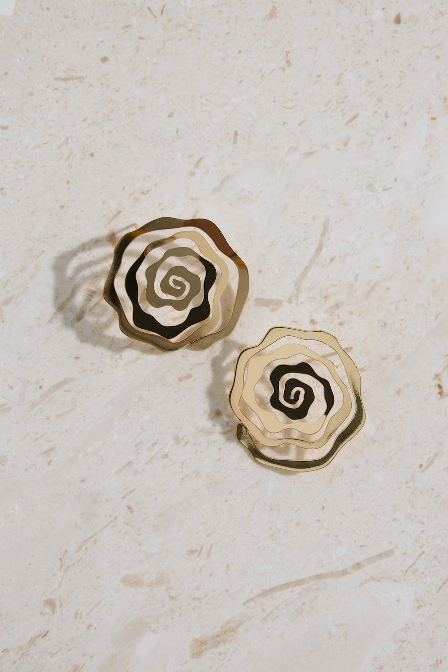 18K Gold Plated Enchanted By You Earrings Gold-Roy Dress