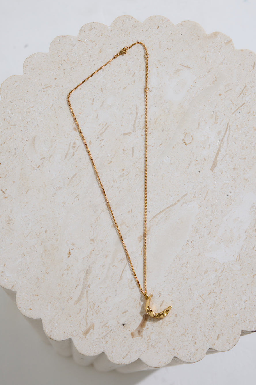 18K Gold Plated La Luna Necklace Gold-Roy Dress