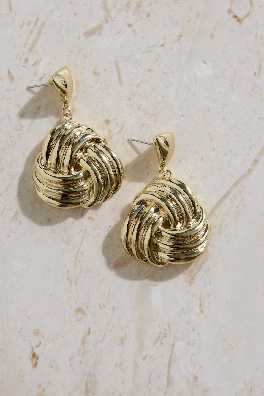 18k Gold Plated Island Hopping Earrings Gold-Roy Dress