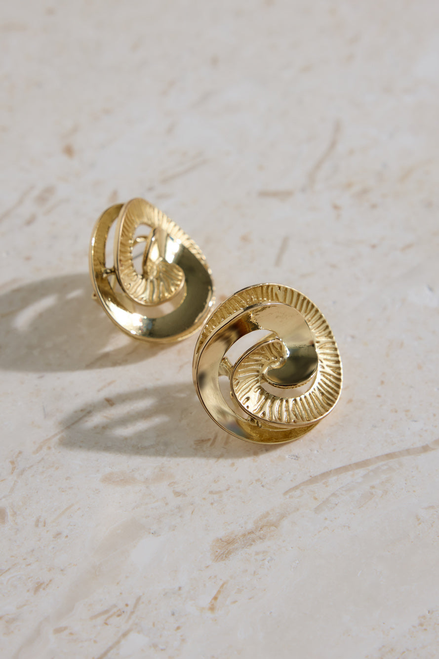 18K Gold Plated Fira Earrings Gold-Roy Dress
