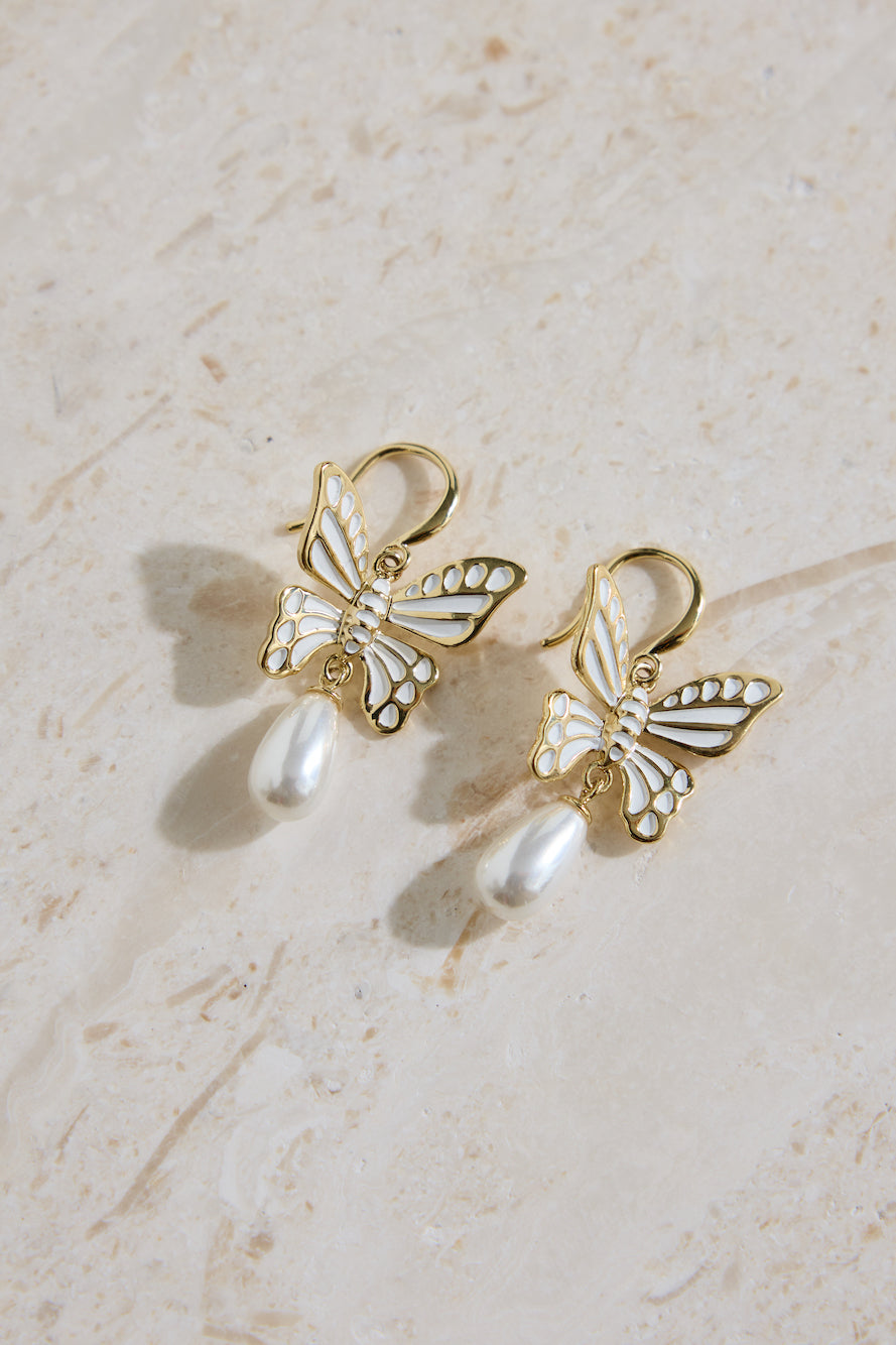 18K Gold Plated Butter Wings Earrings-Roy Dress