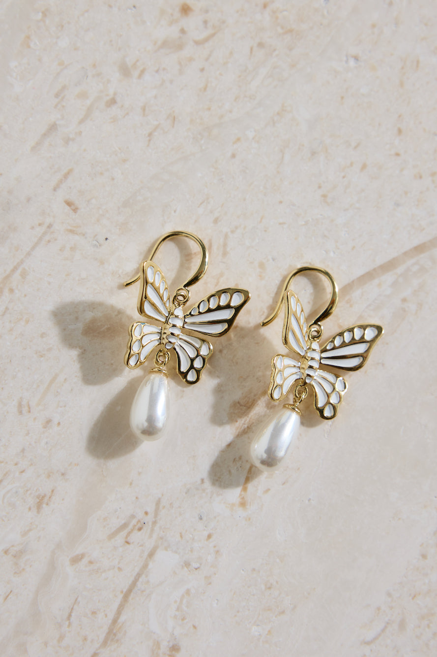 18K Gold Plated Butter Wings Earrings-Roy Dress