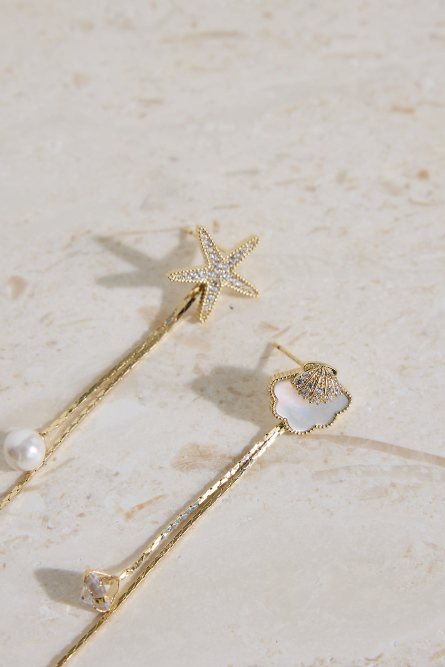 18K Gold Plated Endless Shore Earrings Gold-Roy Dress