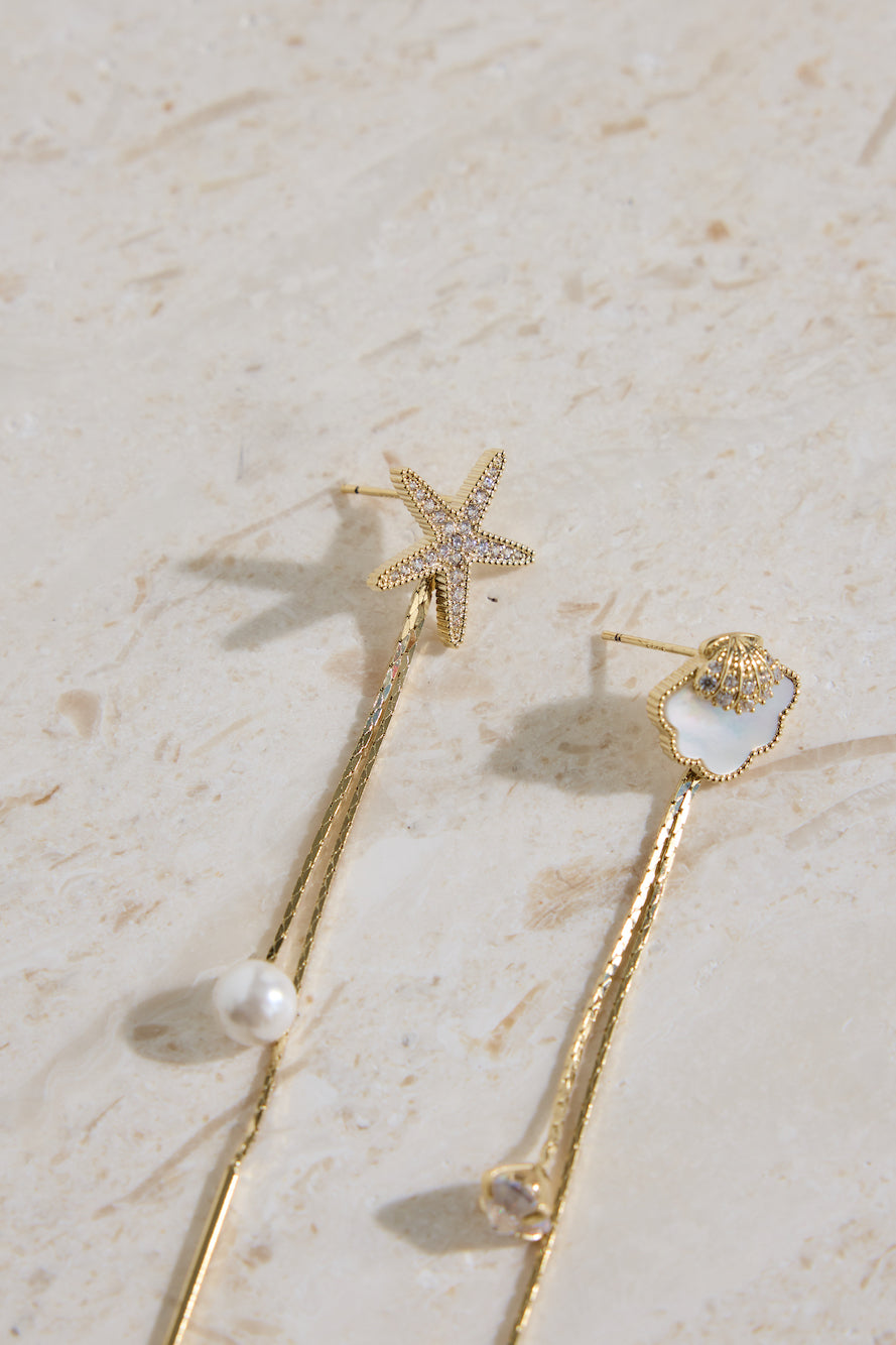 18K Gold Plated Endless Shore Earrings Gold-Roy Dress