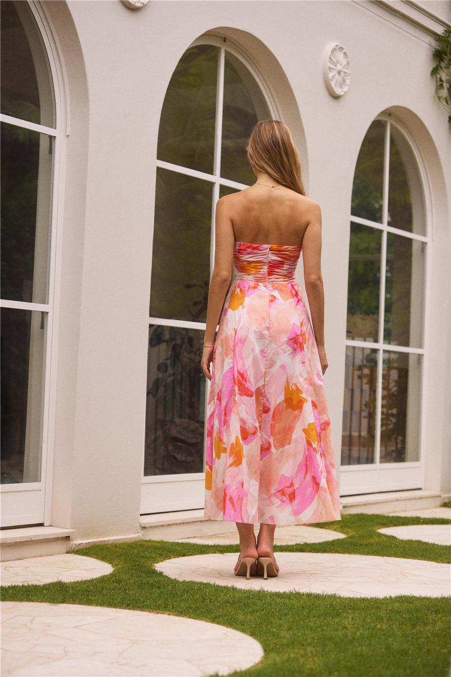 Fairy Floss Strapless Maxi Dress Pink-Roy Dress