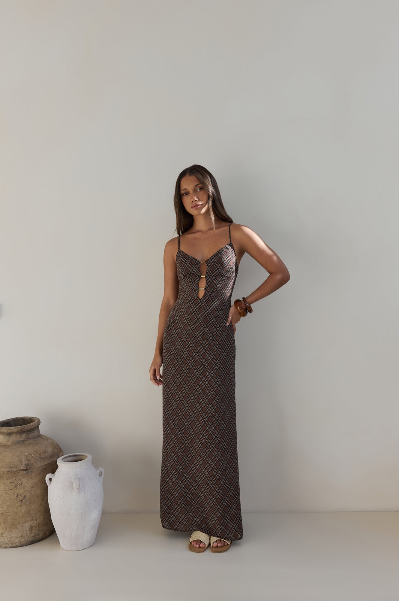 Riviera Nights Maxi Dress Chocolate-Roy Dress