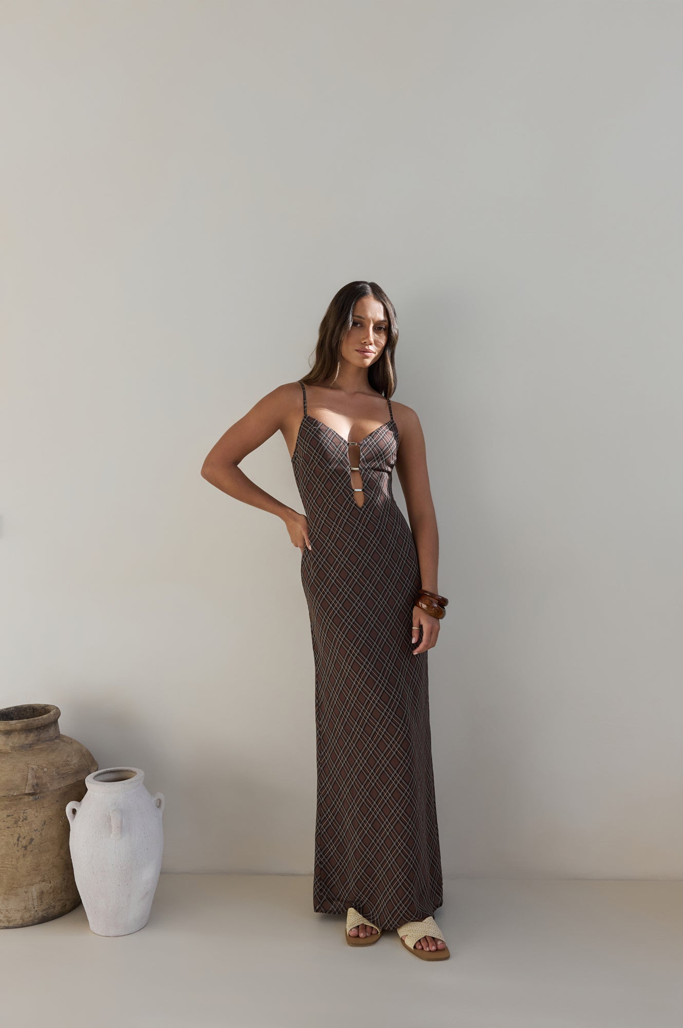 Riviera Nights Maxi Dress Chocolate-Roy Dress