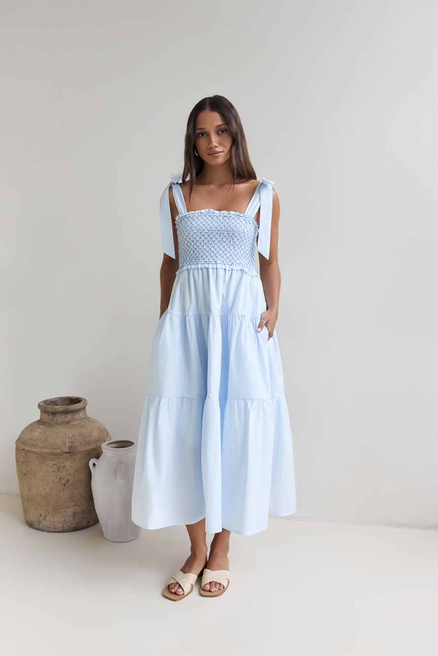 So Far So Long Maxi Dress Blue-Roy Dress