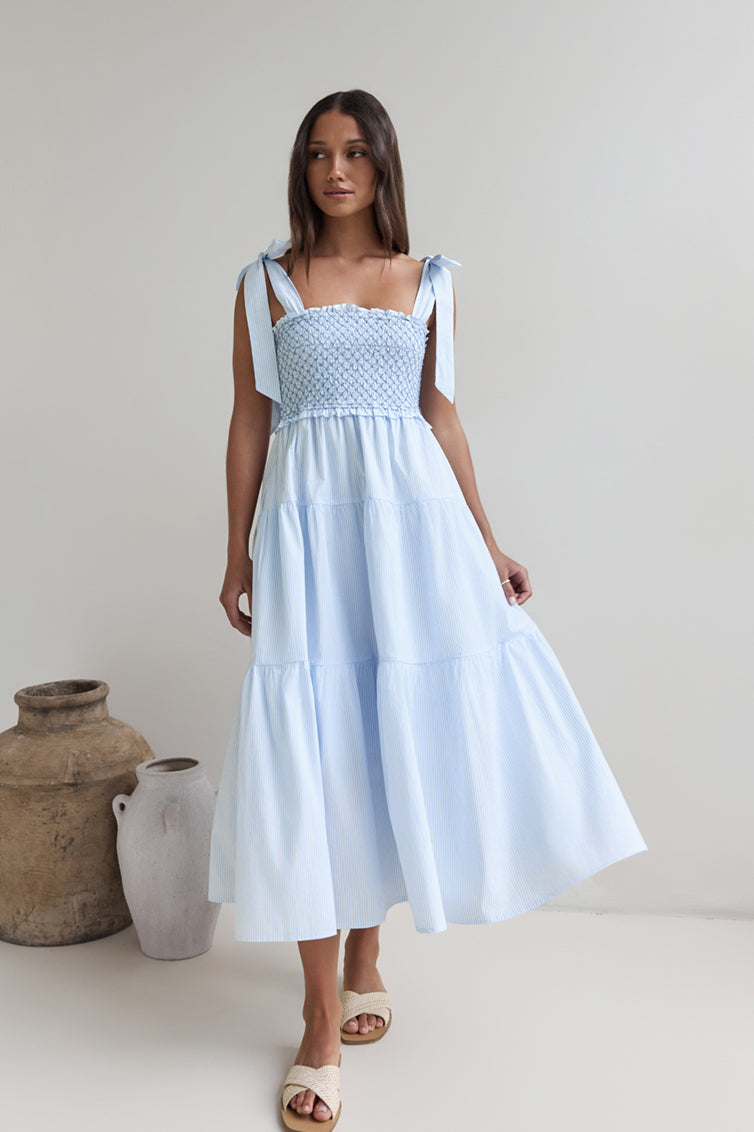 So Far So Long Maxi Dress Blue-Roy Dress