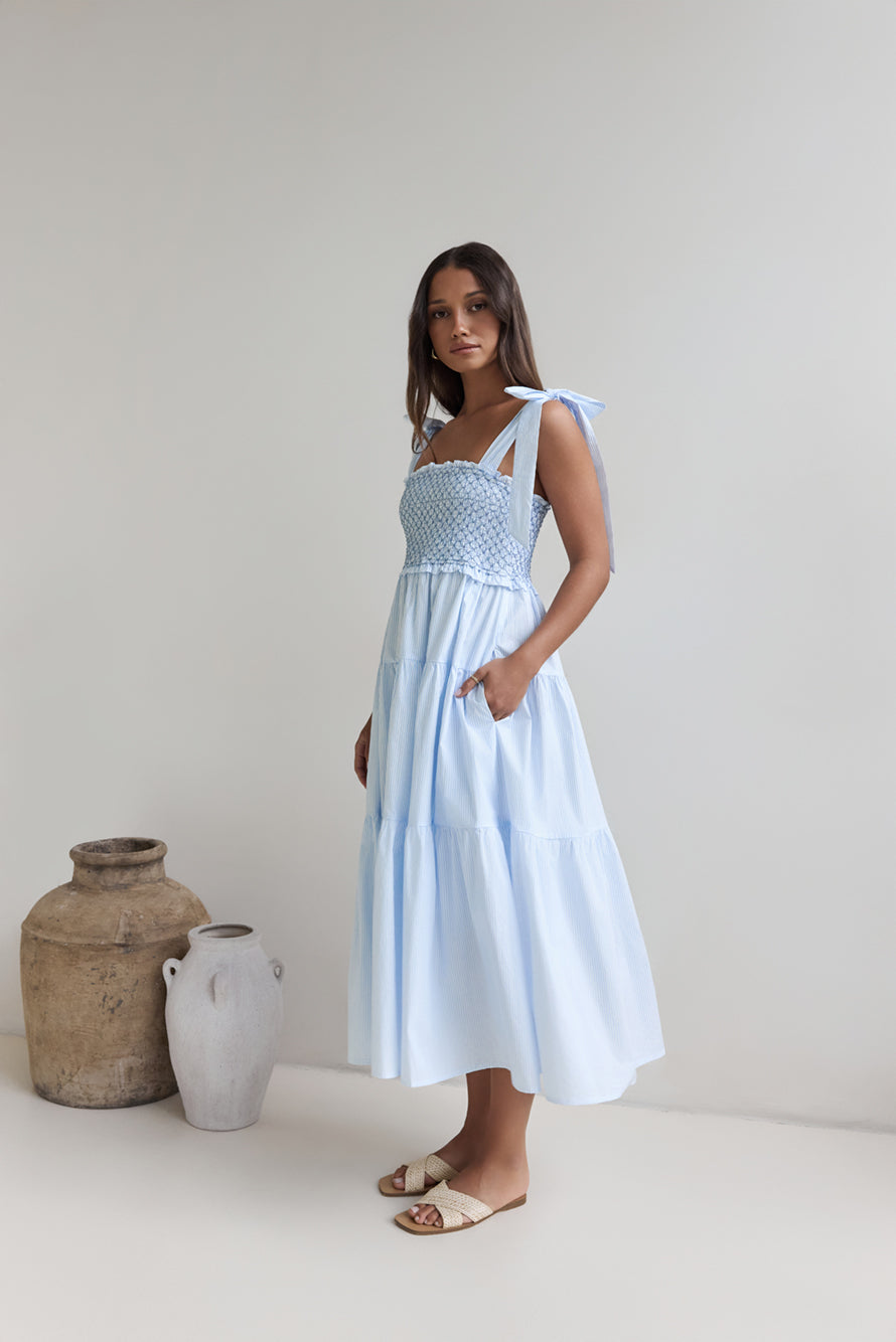 So Far So Long Maxi Dress Blue-Roy Dress
