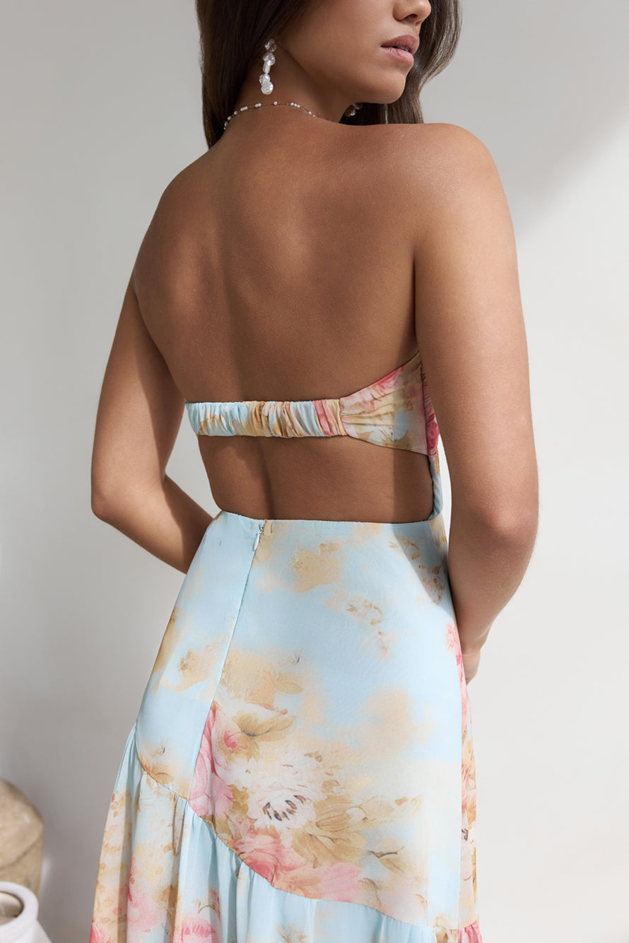 Beyond The Glow Strapless Maxi Dress Print-Roy Dress