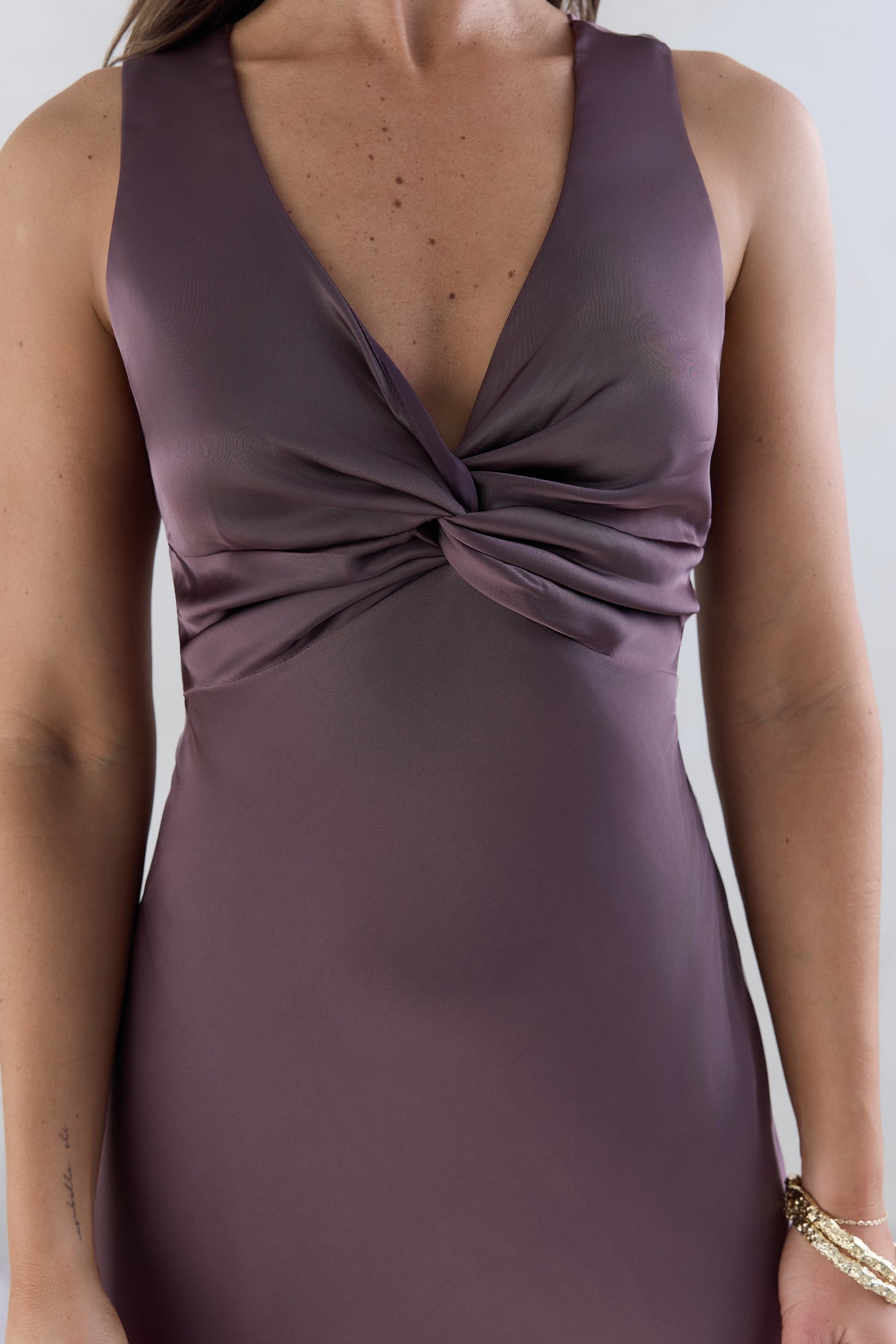 Island Reverie Satin Maxi Dress Purple-Roy Dress