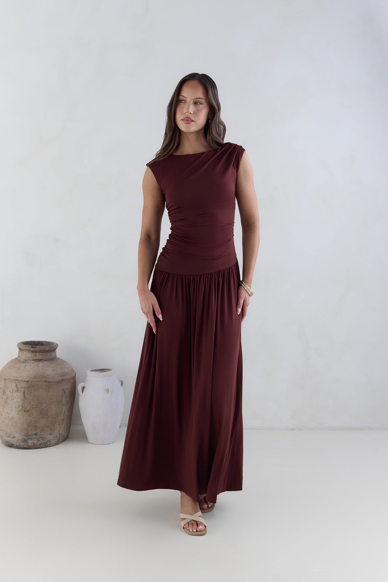 Soluna Maxi Dress Brown-Roy Dress
