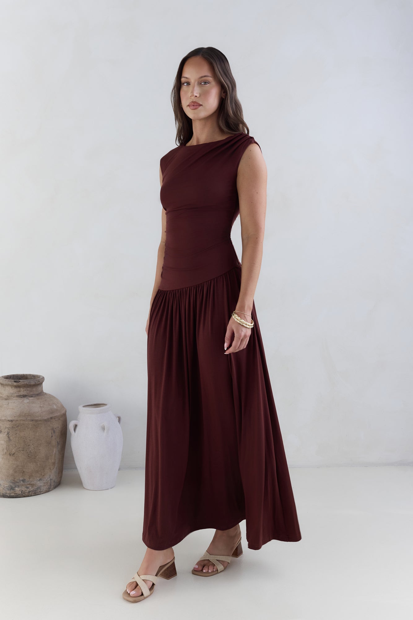 Soluna Maxi Dress Brown-Roy Dress