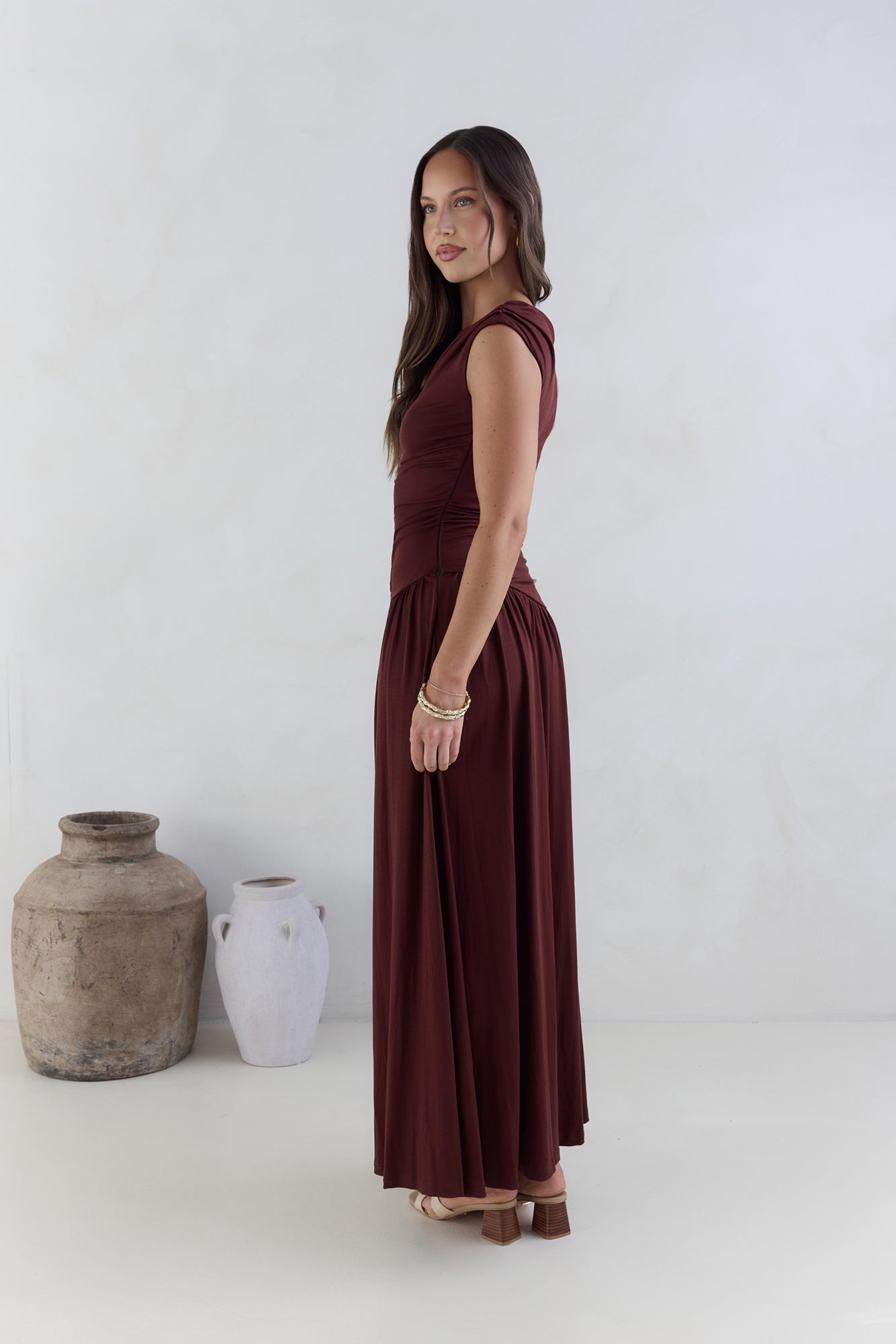 Soluna Maxi Dress Brown-Roy Dress