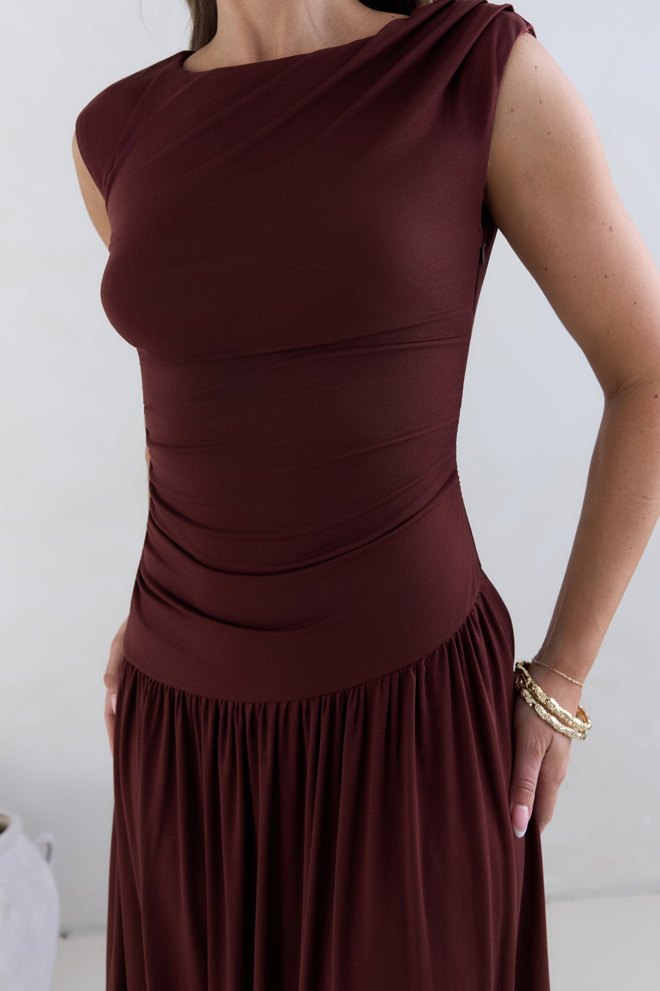 Soluna Maxi Dress Brown-Roy Dress