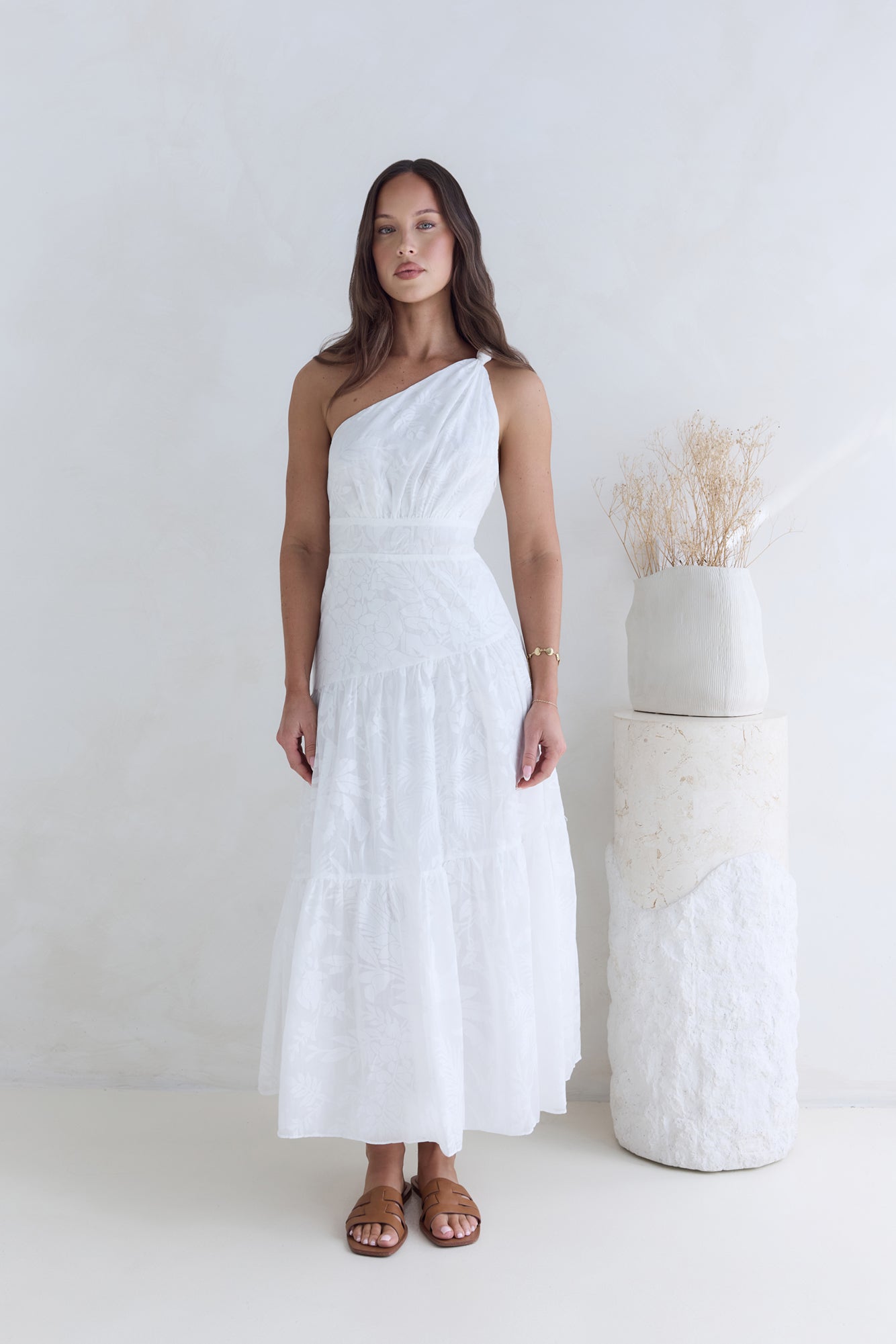 Snowy Mountain Maxi Dress White-Roy Dress