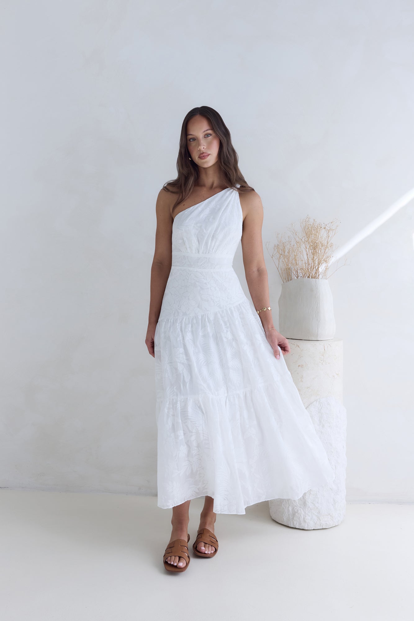 Snowy Mountain Maxi Dress White-Roy Dress
