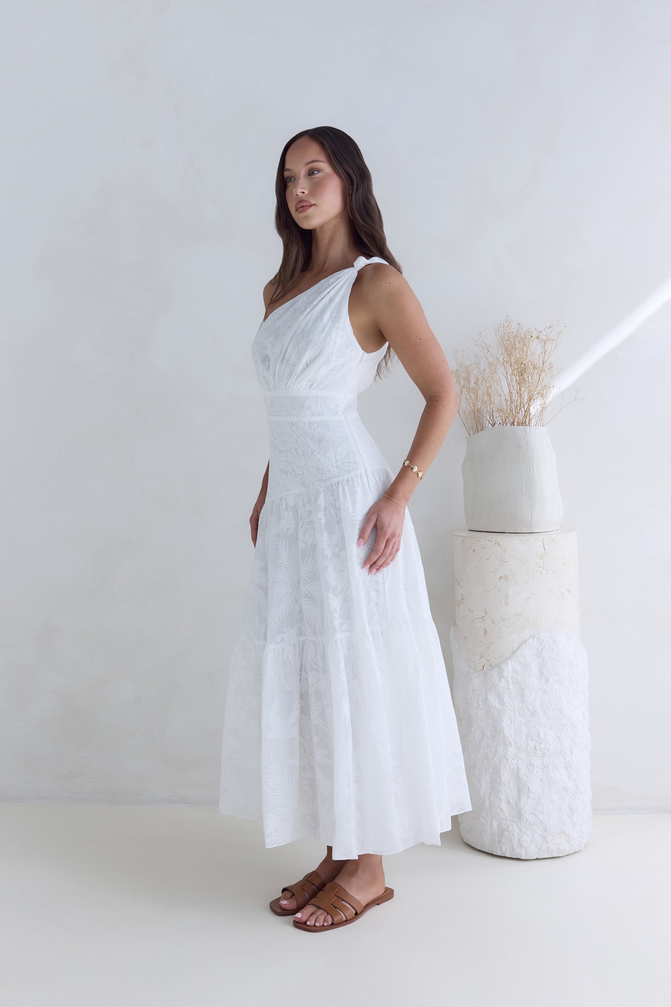 Snowy Mountain Maxi Dress White-Roy Dress