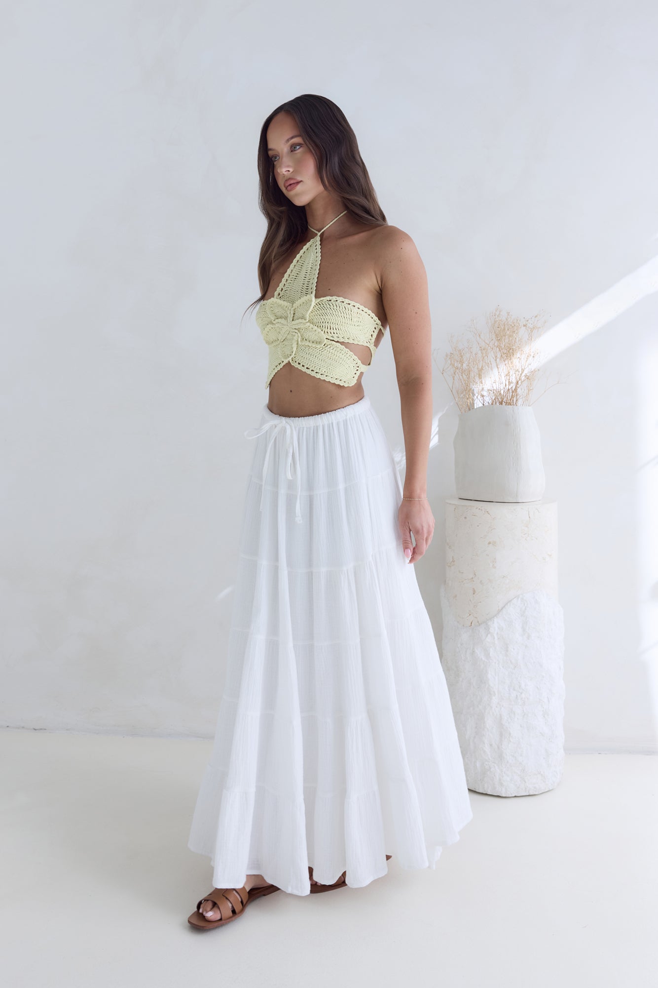 Monte Carlo Muse Knit Halter Top Yellow-Roy Dress