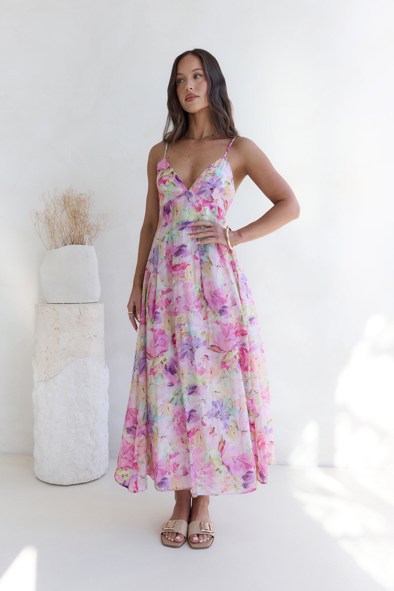 Tides Of Colour Midi Dress Print-Roy Dress