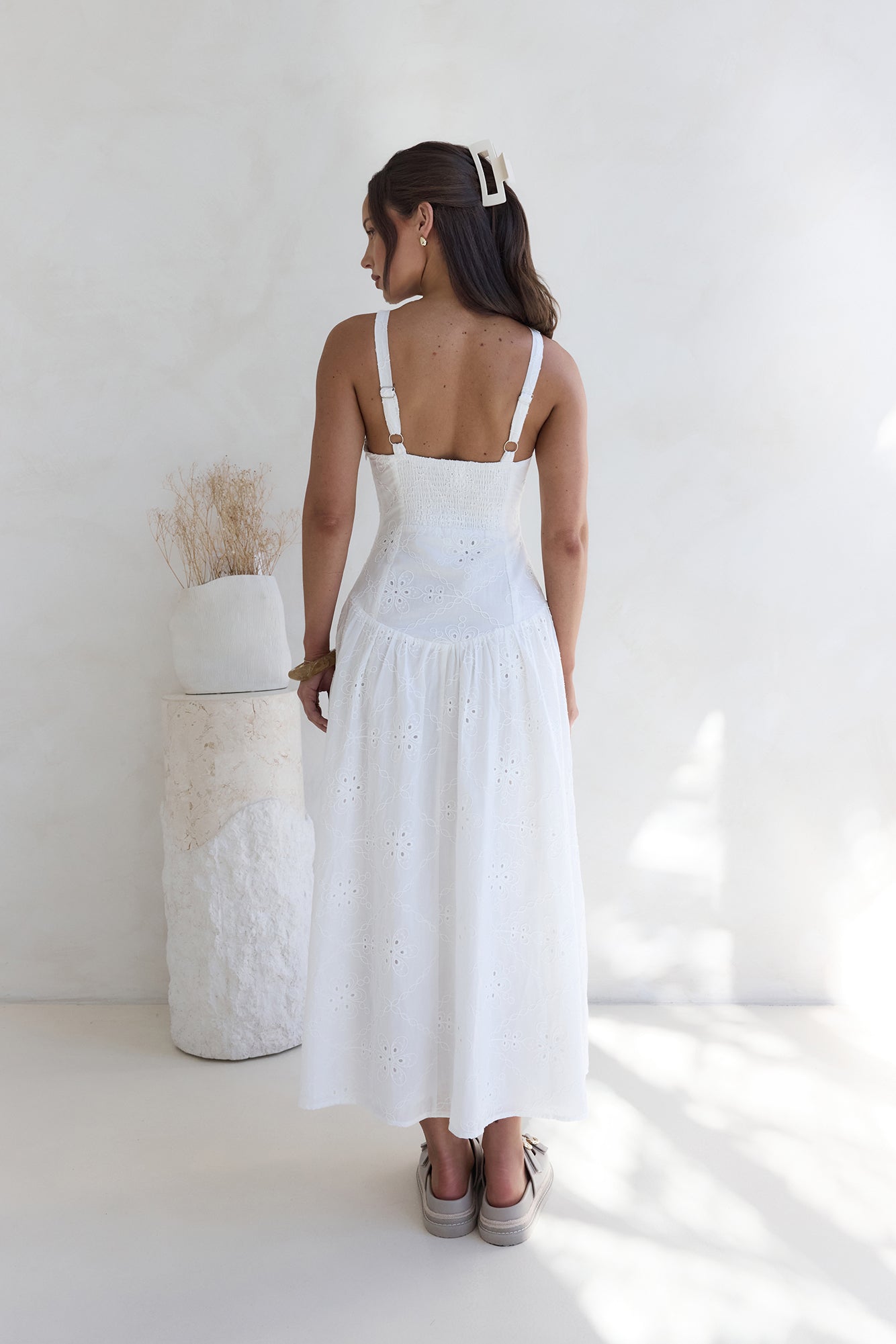 Jasmine Jewel Embroidered Maxi Dress White-Roy Dress